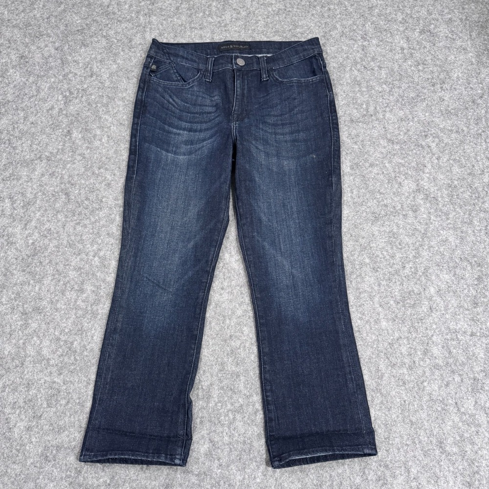 Rock & Republic Dark First Mate Mid-Rise Capri Kendall Jeans Women's Size 10
